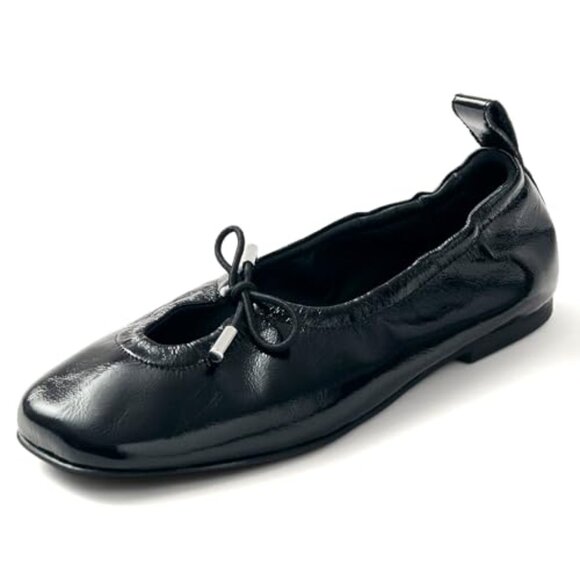 Square Toe Ballet Flats Lace Up Bow Slip On Casual Shoes - Picture 2 of 8